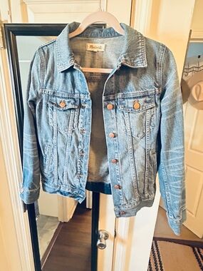 Madewell Sky Blue Denim Jacket with Button Front